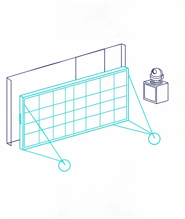 Engineering sketch of LED wall viewing distances