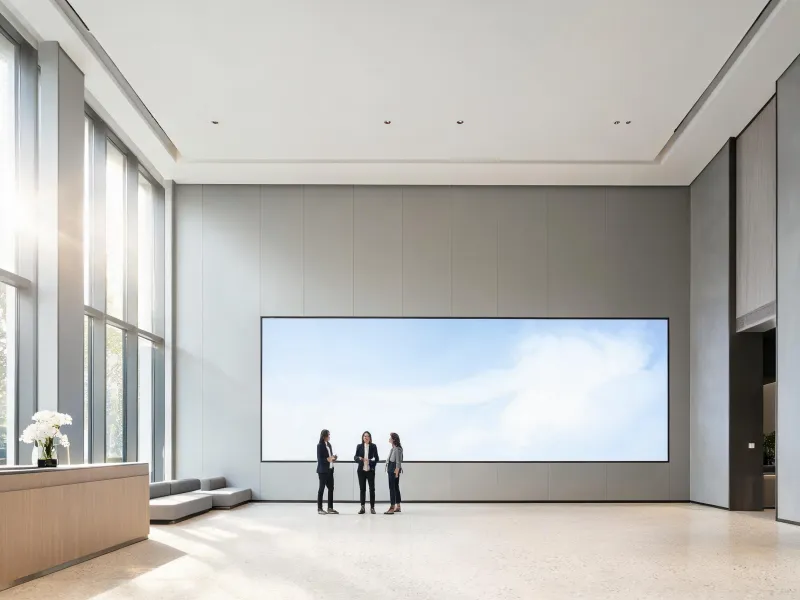 Corporate lobby LED wall reference brief